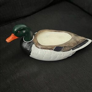 Handcrafted Duck Sculpture candle- Green, Orange, and Brown